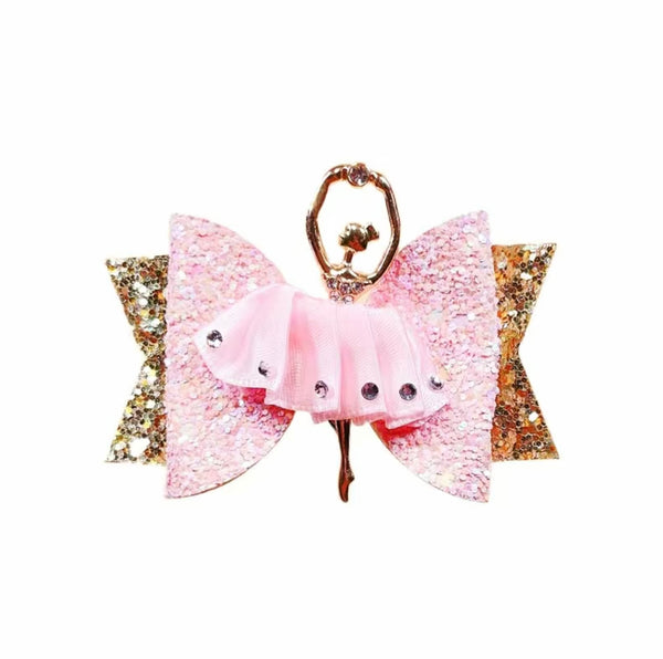 Pink Ballerina Hair Bow Clip