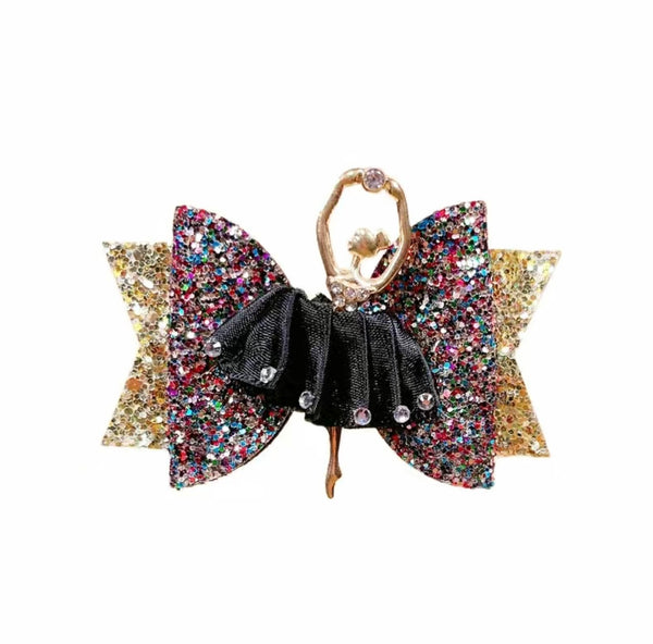 Black Ballerina Hair Bow Clip