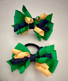 School Hair Accessories - custom made, choose colours needed- Pair of Bow Korker Hair Ties or Clips