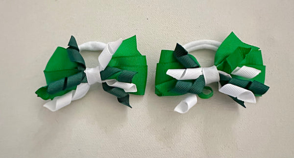 School Hair Accessories - custom made, choose colours needed- Pair of Bow Korker Hair Ties or Clips
