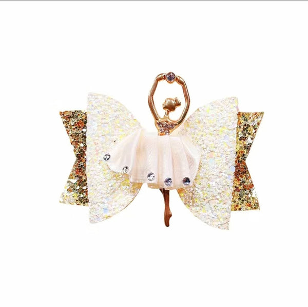 Cream Ballerina Hair Bow Clip