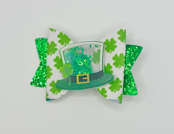 St Patrick’s Day Day Shamrock Shaker Hat Bow Hair Clip