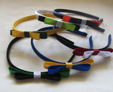 School Hair Accessories - custom made, choose colours needed- 2 layer Bow Headband