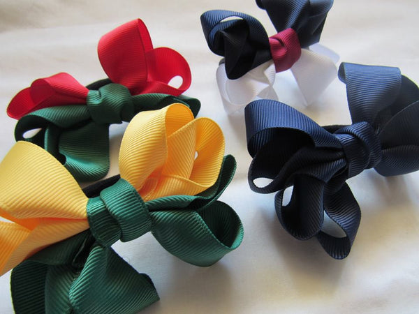 School Hair Accessories, choose colours needed Eight Loop Bow Clip, Hair Tie or Headband