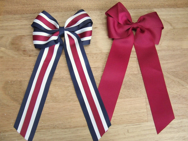 School Uniform, Sport Team Hair Accessories  -custom made, choose colours needed - Large Bow hair tie or hair clip
