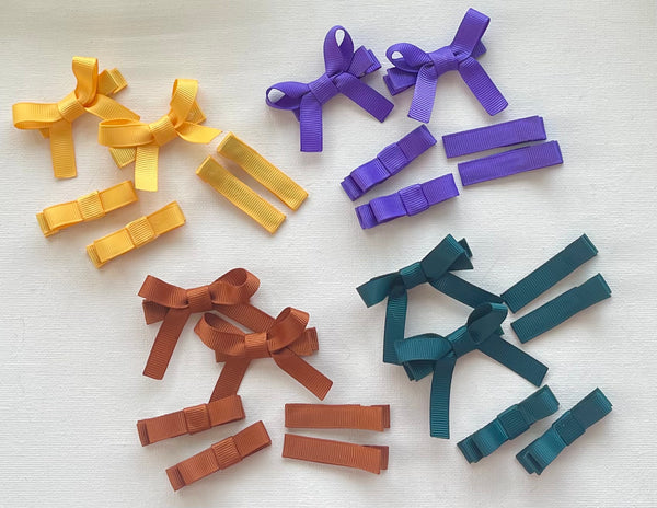School Hair Accessories- custom made, choose colours needed- 3 pairs of Mini Fringe Clips