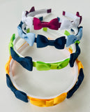 School Hair Accessories - custom made, choose colours needed- Ribbon Lined Mini Bows Headband
