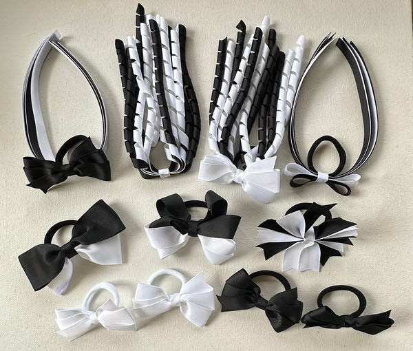 black and white school Hair Accessories Pack