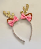 Christmas Reindeer Bow Headband