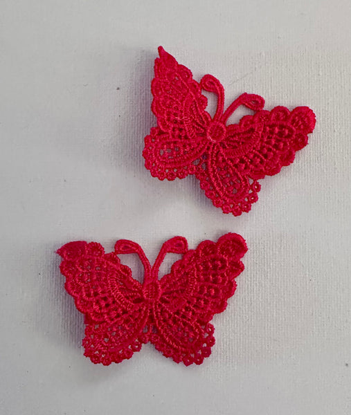 Red Lace Butterfly Hair Clip