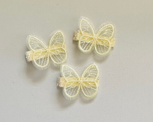 Yellow Glitter Butterfly Hair Clip