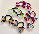 School Hair Accessories -custom made, choose colours needed- Pigtail Ribbon Bow Pair