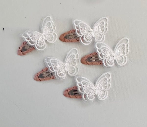 Ivory Butterfly Snap Clips