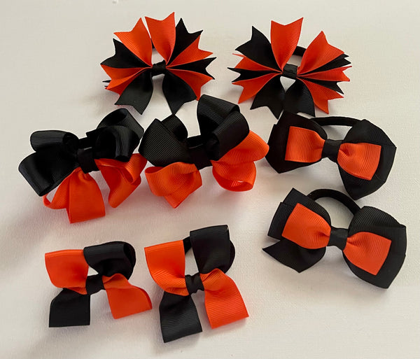 Orange and black school Hair Accessories Pack