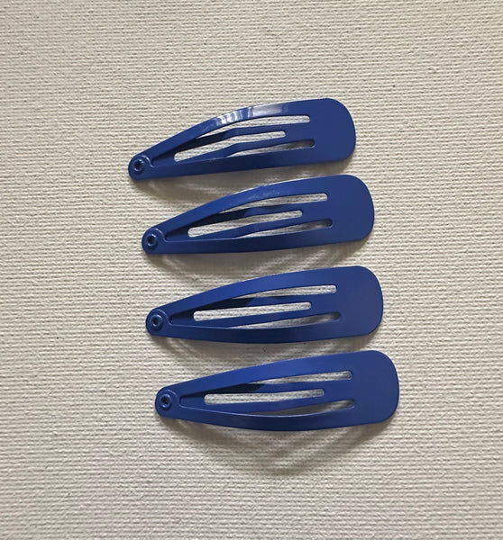 Pack of Four School Snap Clips Royal Blue