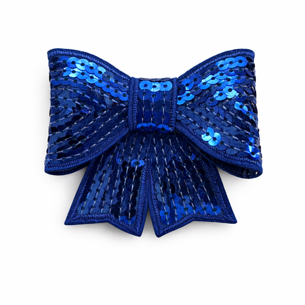 Royal Blue Sequin 3 inch Bow Clip