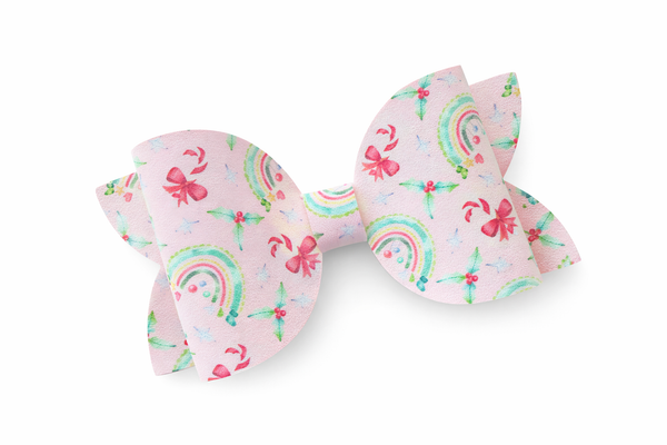 Pink Christmas Rainbow Bow