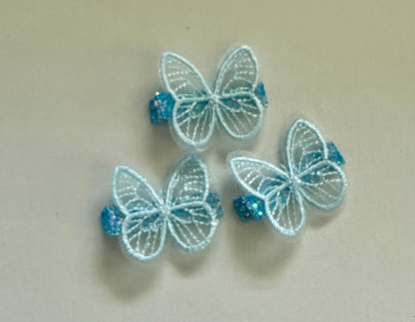 Blue Glitter Butterfly Hair Clip