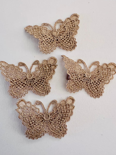 Gold Lace Butterfly Hair Clip