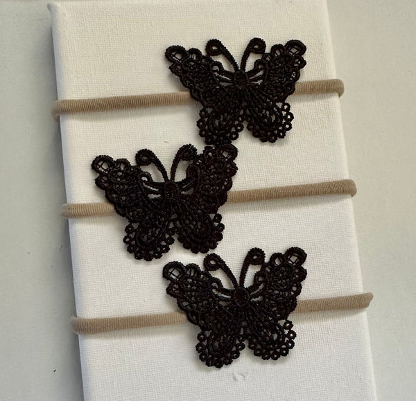 Black Lace Butterfly Headband
