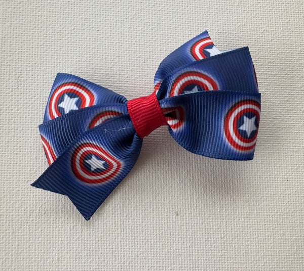 Captain America Hair Bow Clip