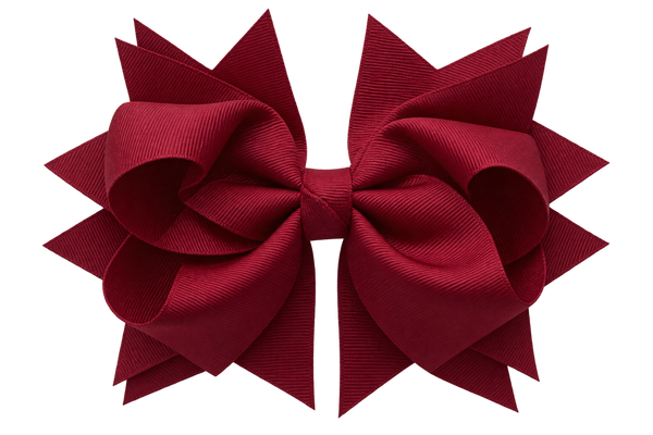 Maroon 4.5 Inch Bow Hair Clip School Hair Accessories