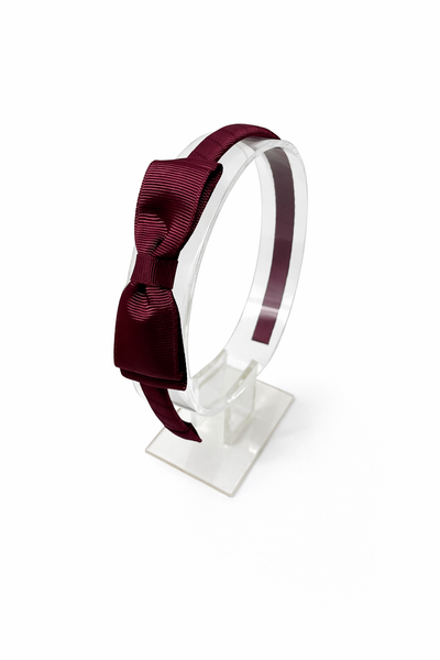 Burgundy 3 inch Bow Headband School Hair Accessories