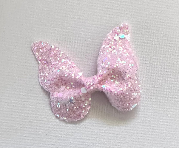 Pink Glitter Butterfly Hair Bow Clip