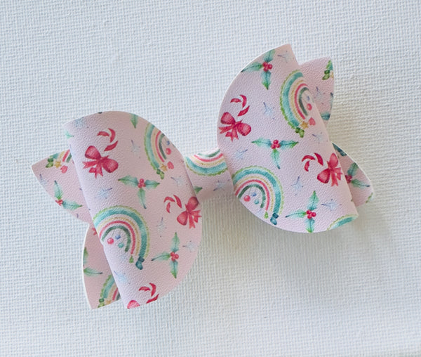 Pink Christmas Rainbow Bow