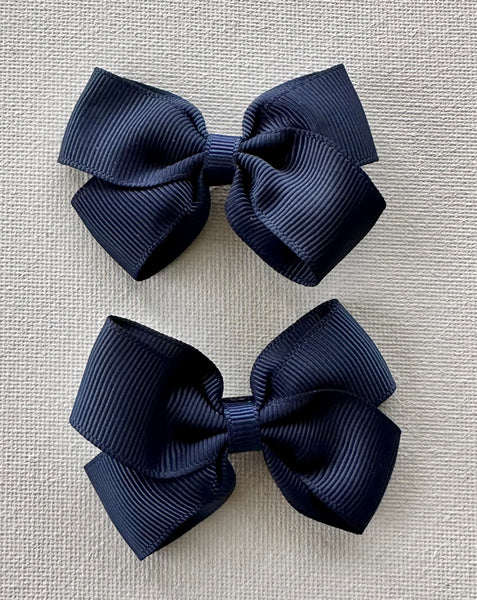 Pair Ribbon Bow Clips choose colour needed