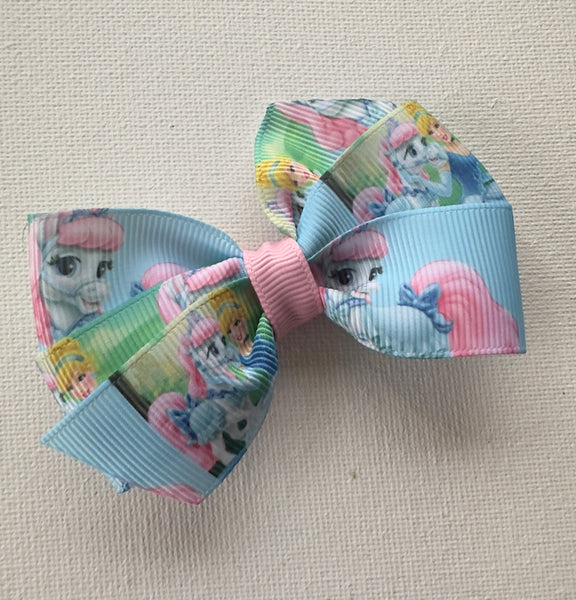 Cinderella and Pony Hair Bow Clip