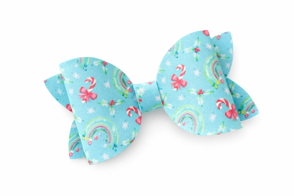 Turquoise Christmas Rainbow Bow