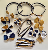 Navy caramel and white, School Hair Accessories Pack