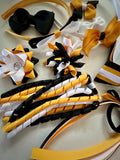 Dandelion (Gold Yellow) Black and White School Hair Accessories Pack