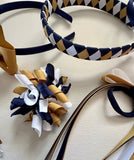 Navy caramel and white, School Hair Accessories Pack