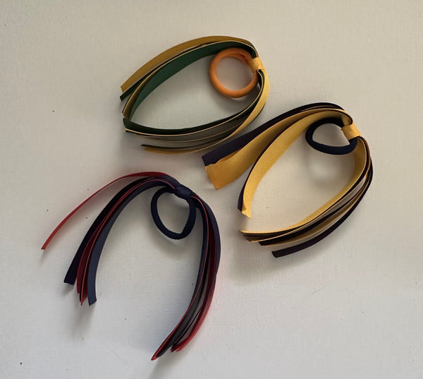 School Hair Accessories -custom made, choose colours needed-  Ribbon Hair Tie
