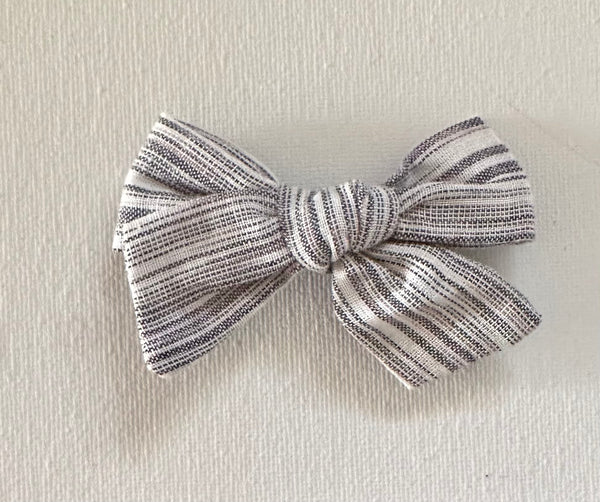 Stripe Fabric Bow Hair Clip