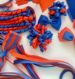 Royal blue and Orange School Hair Accessories Pack