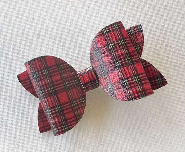 Tartan Red Christmas Bow