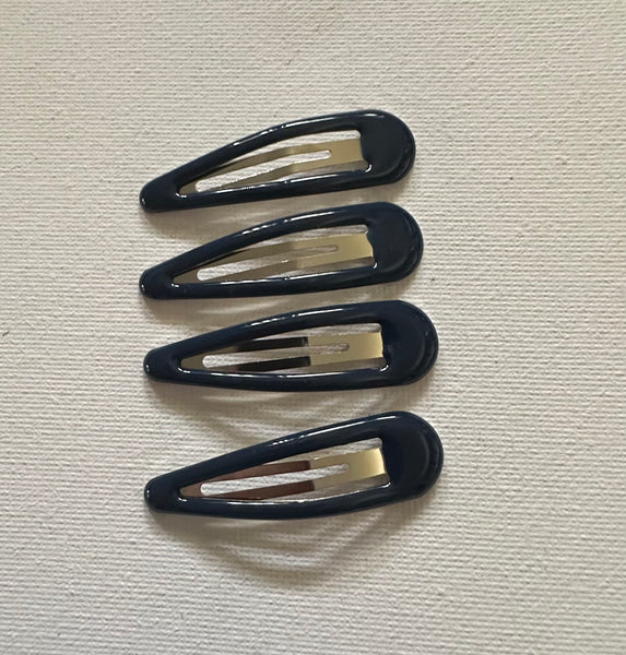 Pack of Four School Snap Clips Navy