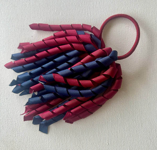 Korker hair tie maroon and navy blue