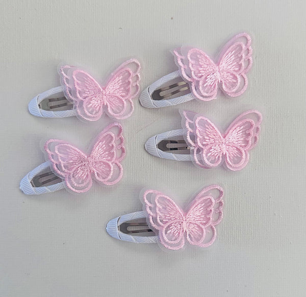 Pink Butterfly Snap Clips
