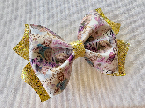 Purple and gold large Taylor Bow