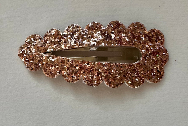 Extra Large Christmas Snap Clip Rose Gold Glitter