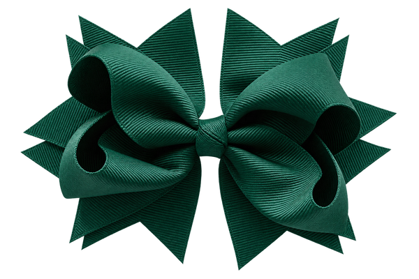 Forest Green 4.5 Inch Bow Hair Clip School Hair Accessories