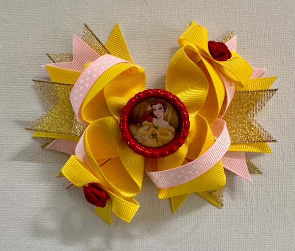 Belle Beauty and the Beast Boutique Hair Bow Clip