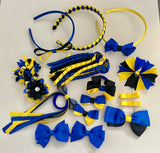 Electric Blue, Daffodil Yellow and Black School Hair Accessories Pack