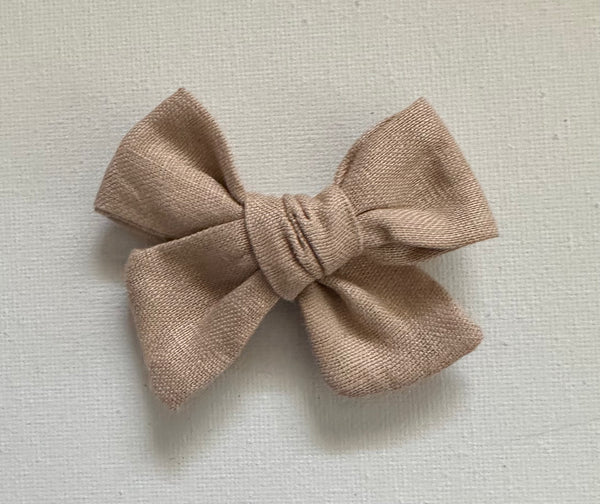 Linen Fabric Bow Hair Clip