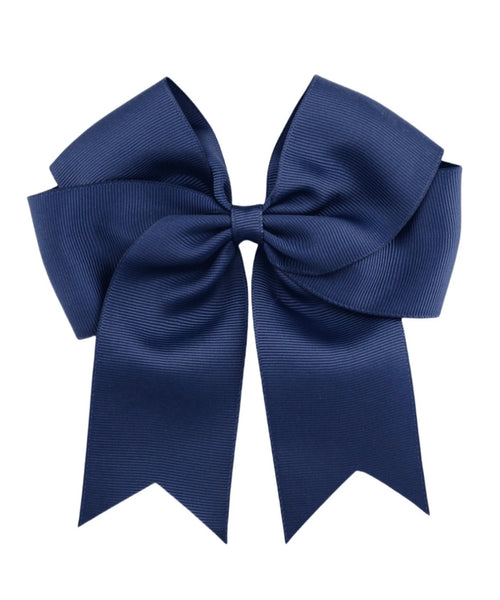 Navy 6 inch Tail Bow Hair Clip School Hair Accessories