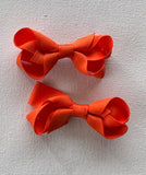 Pair Small Ribbon Bow Clips